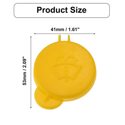 2 x Yellow Windshield Washer Fluid Reservoir Tank Caps for Ford