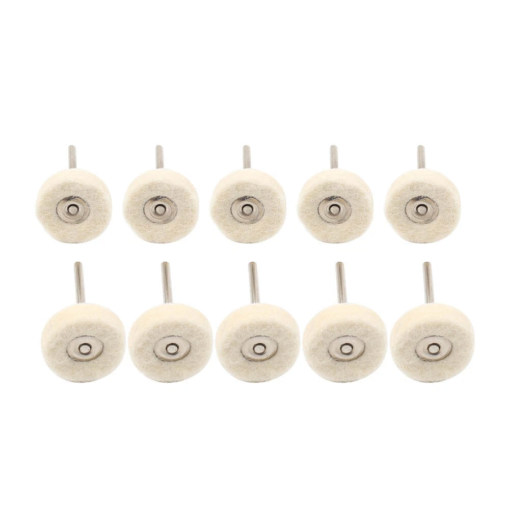 10 x Wool Felt Polishing Buffing Wheel Discs for Rotary Tool 3mm Shank