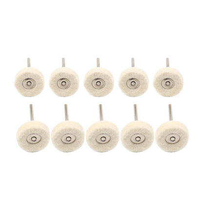 10 x Wool Felt Polishing Buffing Wheel Discs for Rotary Tool 3mm Shank