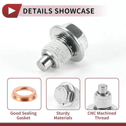 1 Set Oil Drain Plug for Nissan Infiniti White Silver Tone