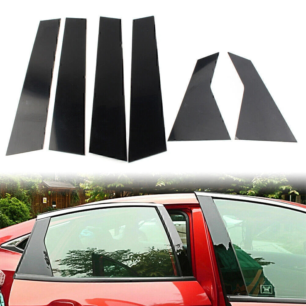 6 Pcs Door Trim Cover Kit Black Pillar Posts for Honda Civic (2016-2020)