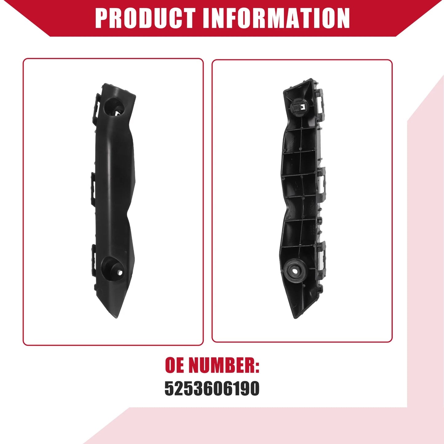 Front Left Bumper Bracket for Toyota Camry (2015-2017) Black