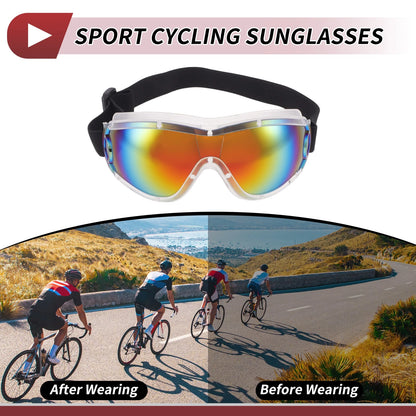 Goggles Red Lens White Frame PC PU for Motorcycle