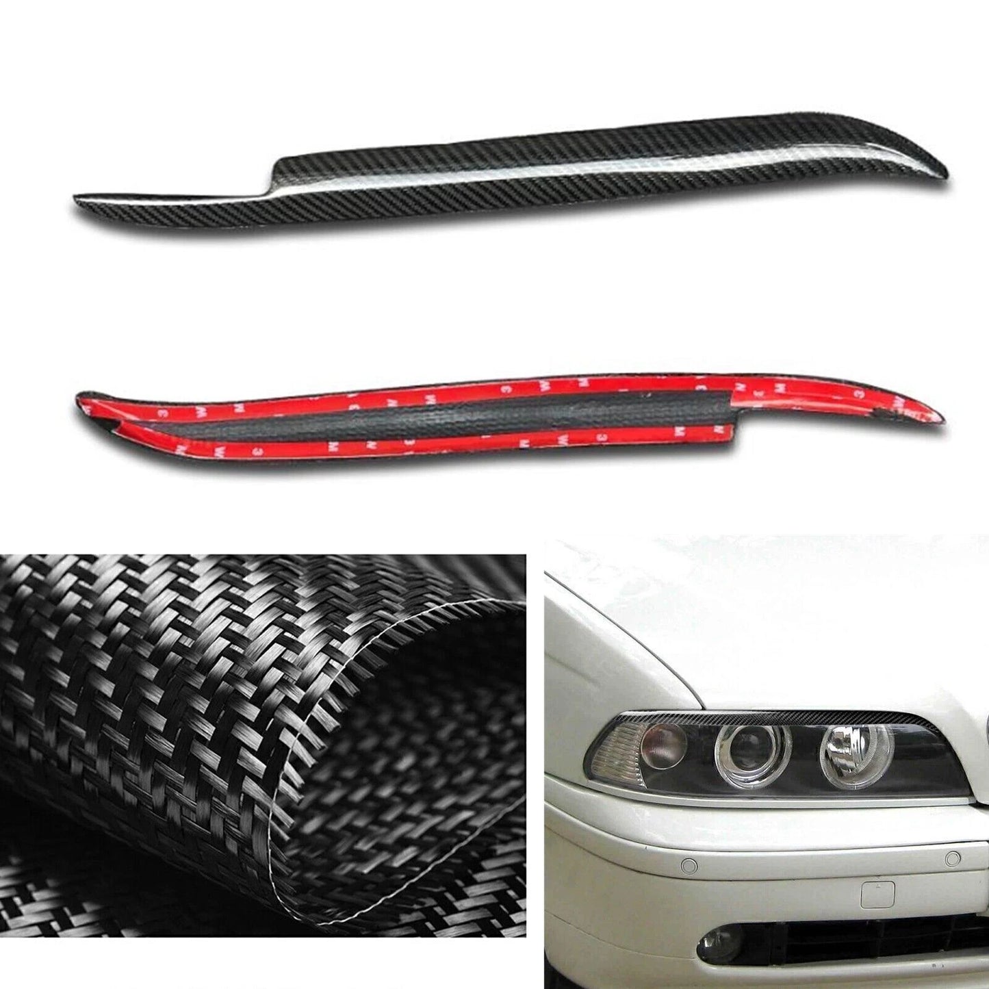 Headlight Eyelid Trim for BMW 5 Series E39 (1997-2003) Carbon Fiber