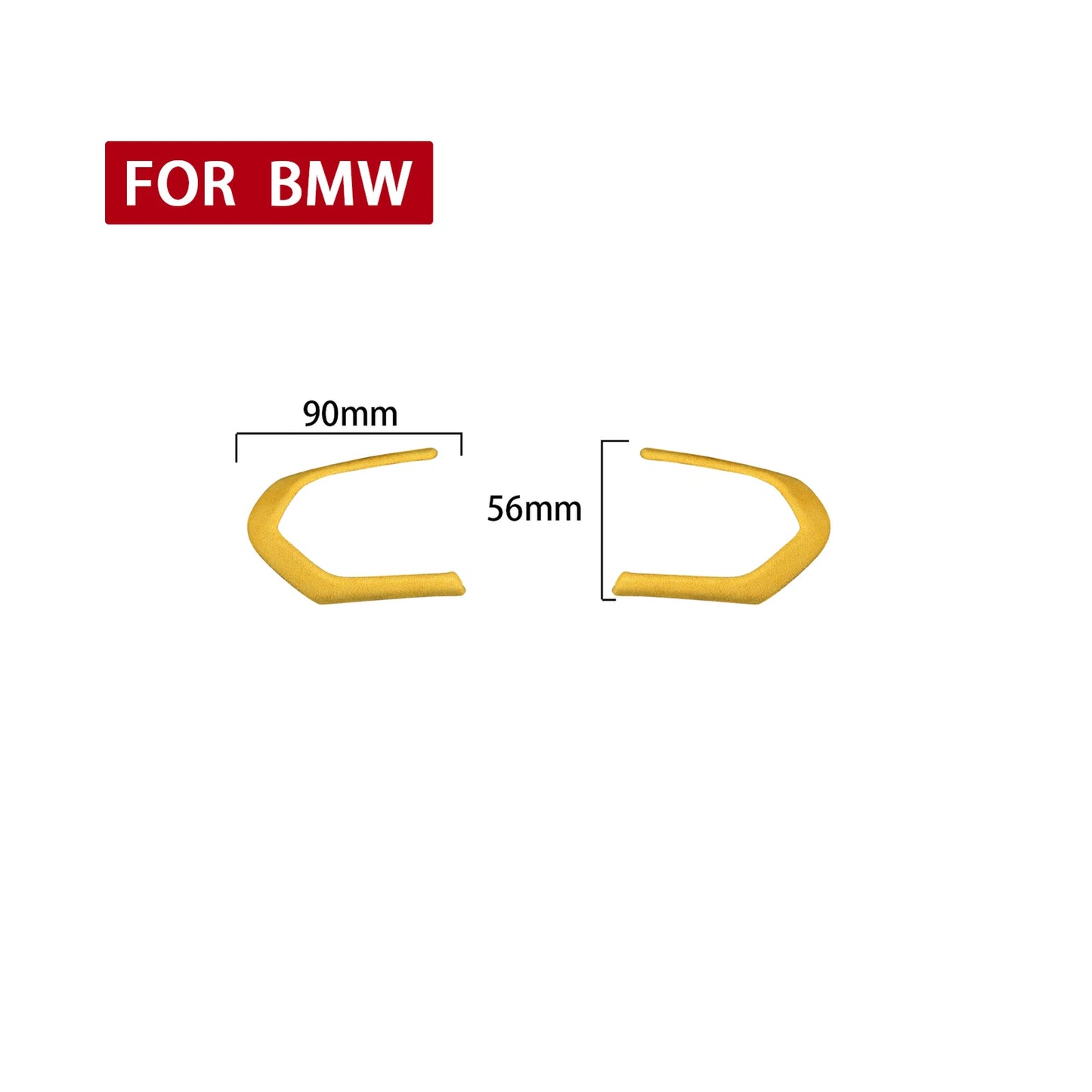 2 x Yellow Leather Steering Wheel Covers for BMW F20 F22 F30 F32 F10 F06 (2011-2020)