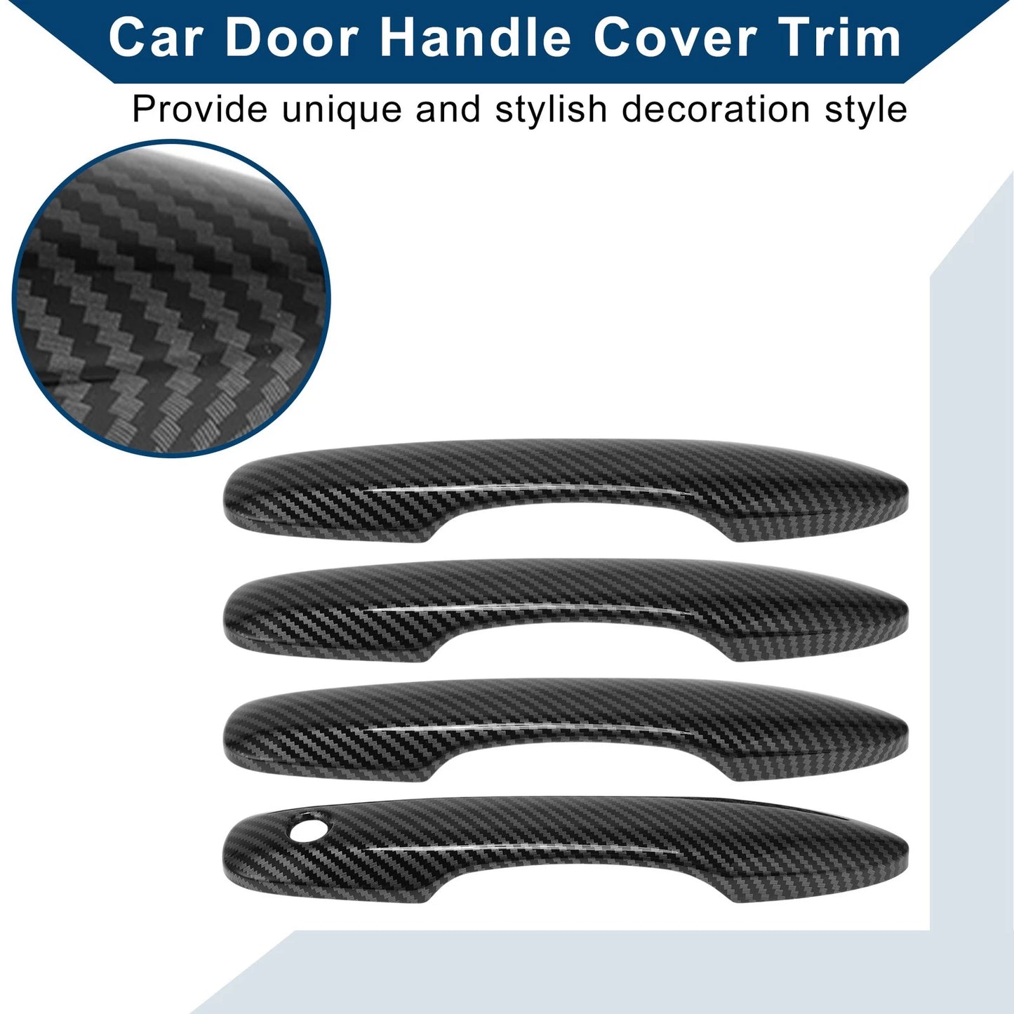 Door Handle Cover Trim Carbon Fiber Black for Toyota Camry (2018–2024)