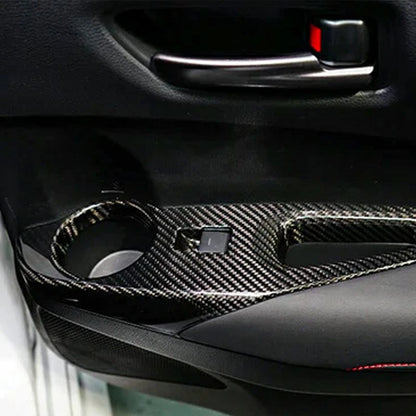 Real Carbon Fiber Window Lift Switch Panel Trim for Toyota GR Corolla 2023-2024