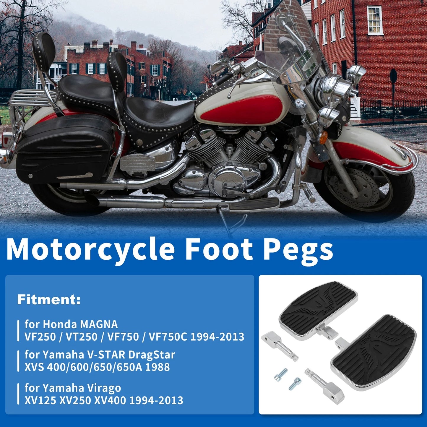 Motorcycle 1 Pair Rear Pegs for Honda Magna VF250/VT250/VF750 (1994–2013)