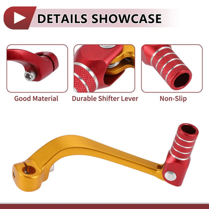 Folding Gear Shifter Lever for Honda CRF110F Gold Tone Red (2013–2018)