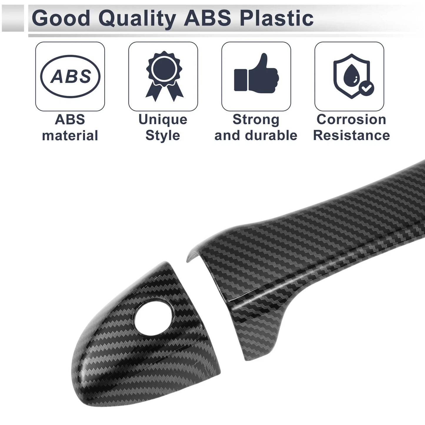 Door Handle Cover Trim for Toyota Corolla (2014-2019) - Carbon Fiber Black
