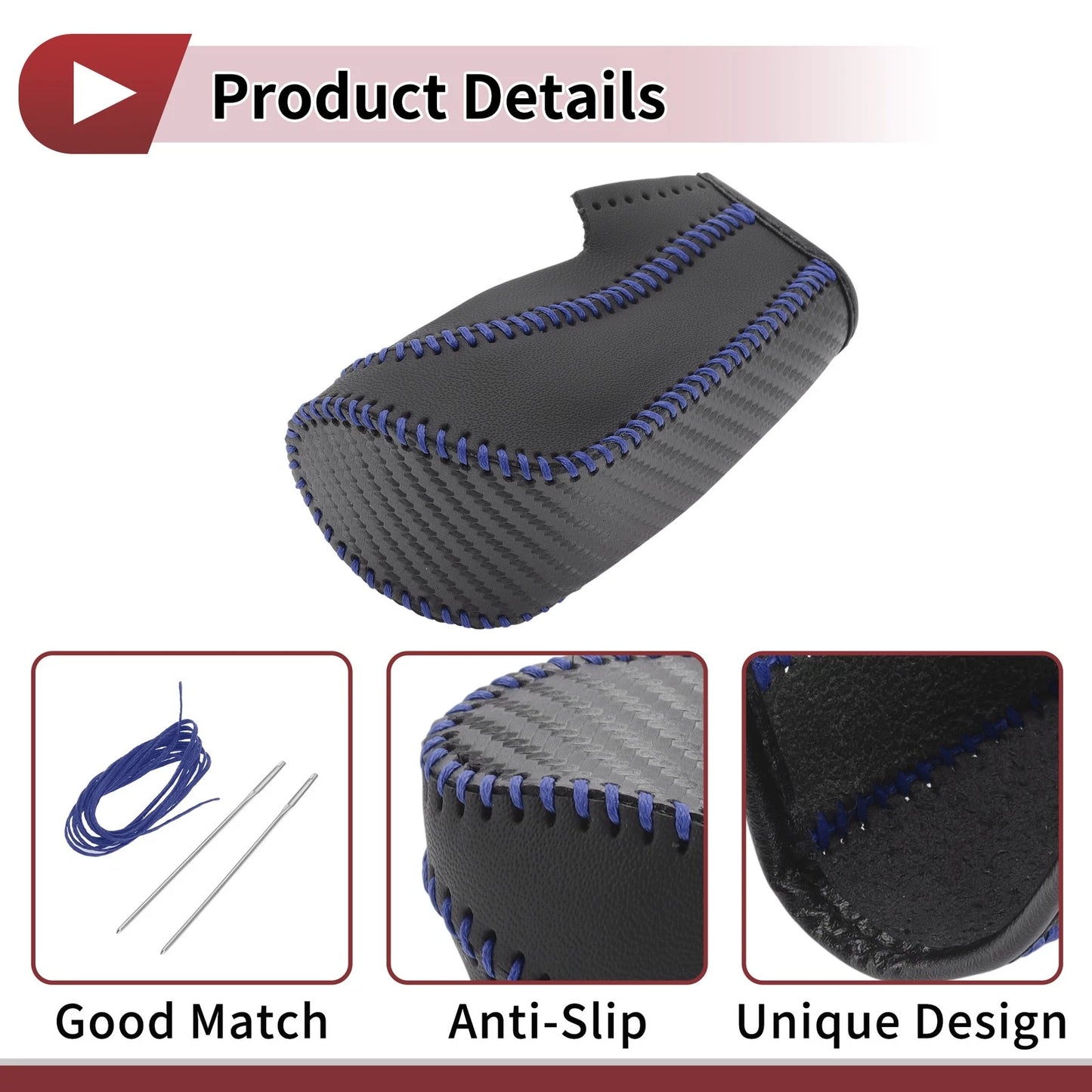Car Gear Shift Knob Cover for Ford Fiesta (2009-2012) - Blue Faux Leather