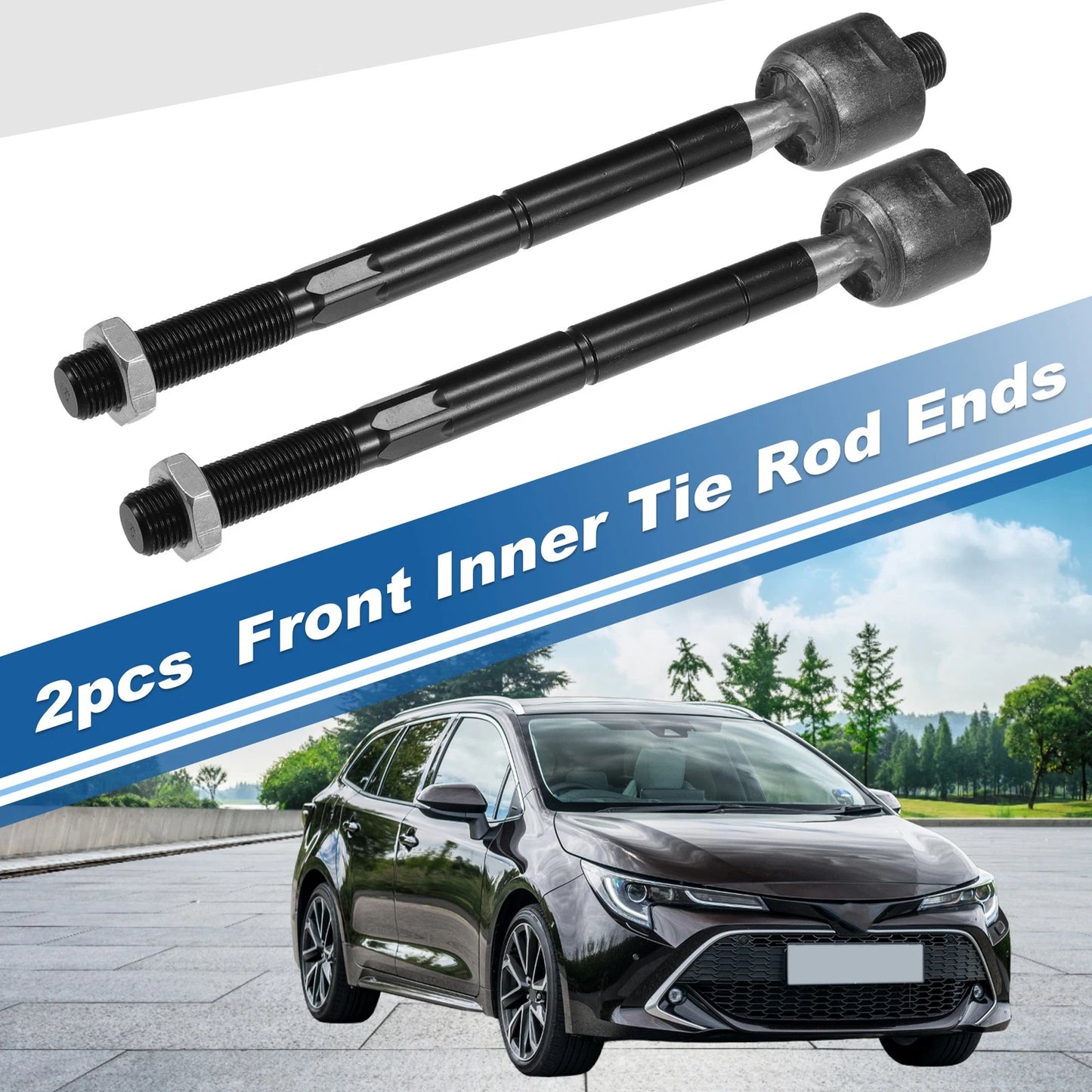 2 x Front Inner Tie Rod End Links for Toyota RAV4 (2006-2018)