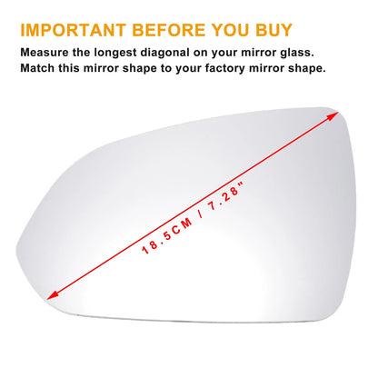 Left Side White Mirror Glass for Hyundai Accent (2018-2020)