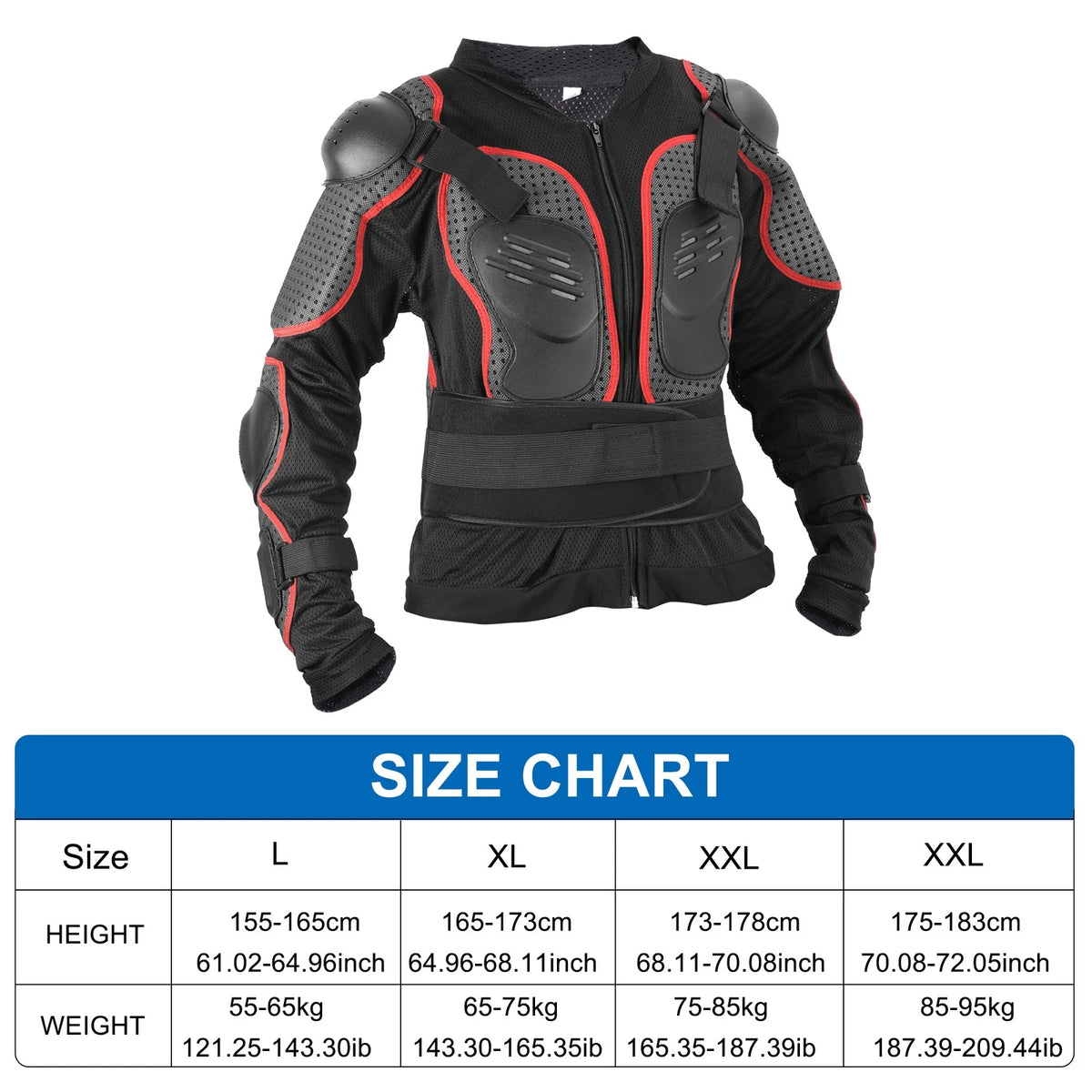 Size L Dirt Bike Motorcycle Riding Protective for Off-Road Cycling Red