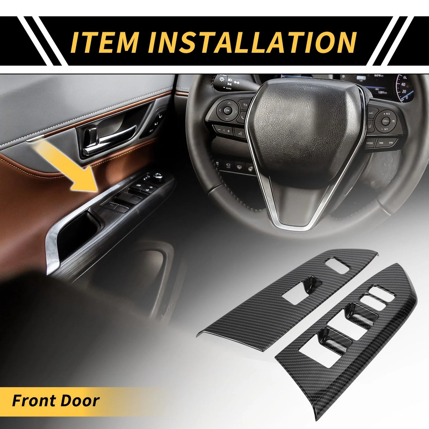 Carbon Fiber Front Door Window Switch Panel for Toyota Tundra (2014-2021)