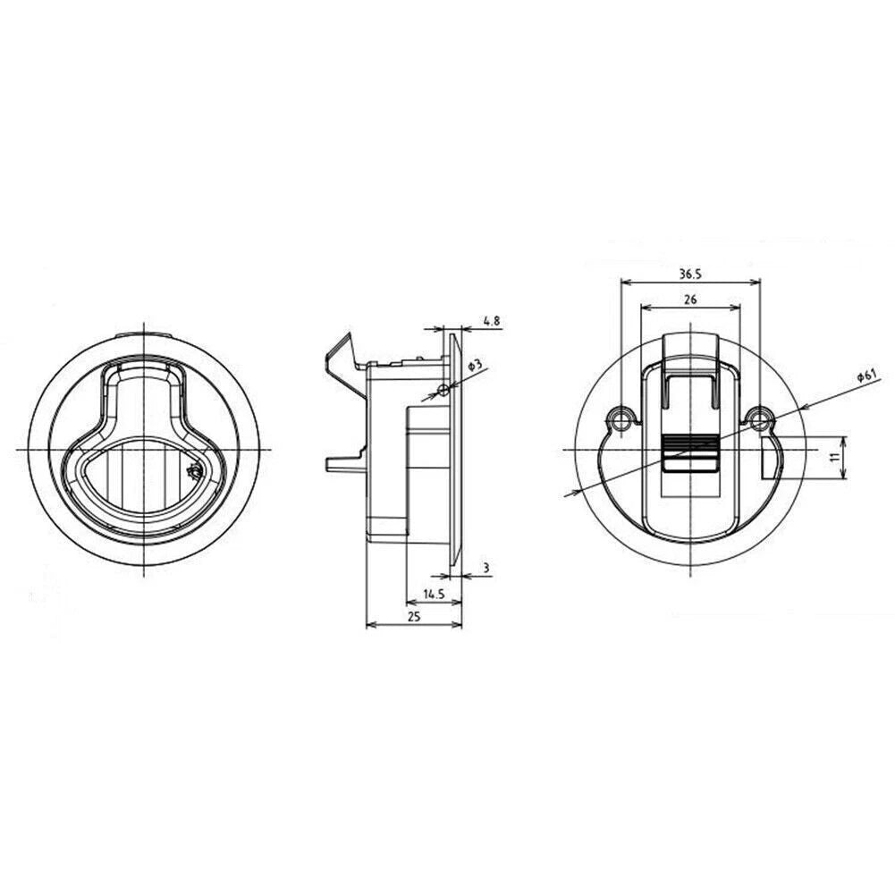 2" Flush Pull Slam Latch for Boat Deck Hatch Door (No Lock Core)