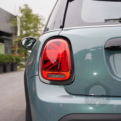 Real Carbon Fiber Tail Light Lamp Frame Ring Trim for Mini Cooper S F55 F56 F57