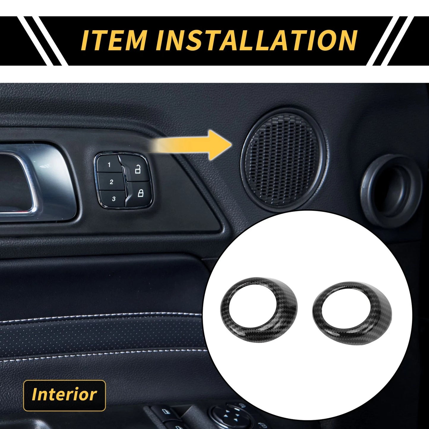 1 Set Carbon Fiber Pattern Door Speaker Cover for Toyota Tundra (2014–2021)