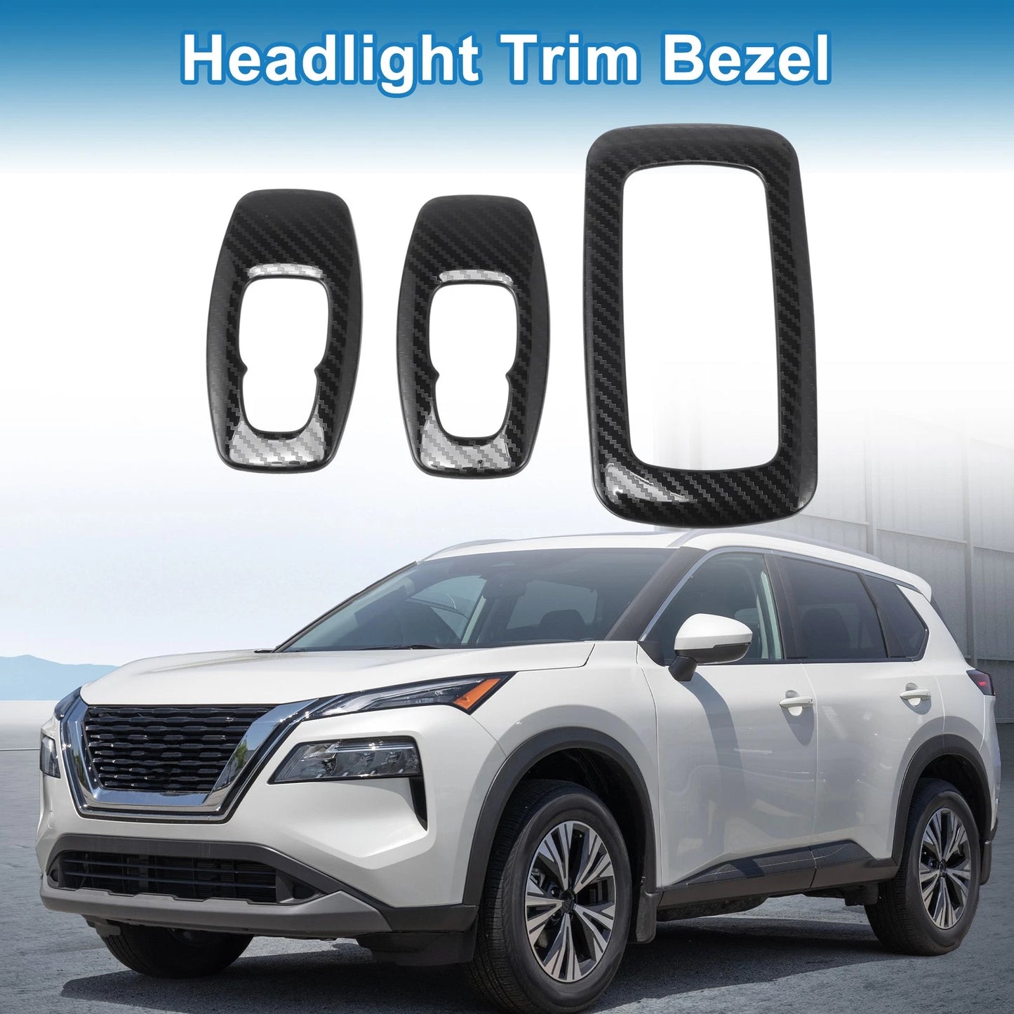 Headlight Trim Bezel for Nissan Rogue 2021-2024 ABS