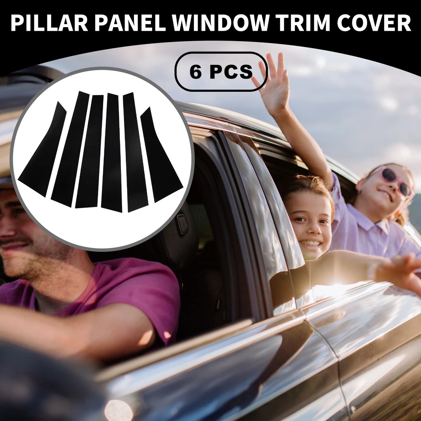 6 x Car Pillar Window Trim Covers for Chevrolet Impala (2006 - 2013)