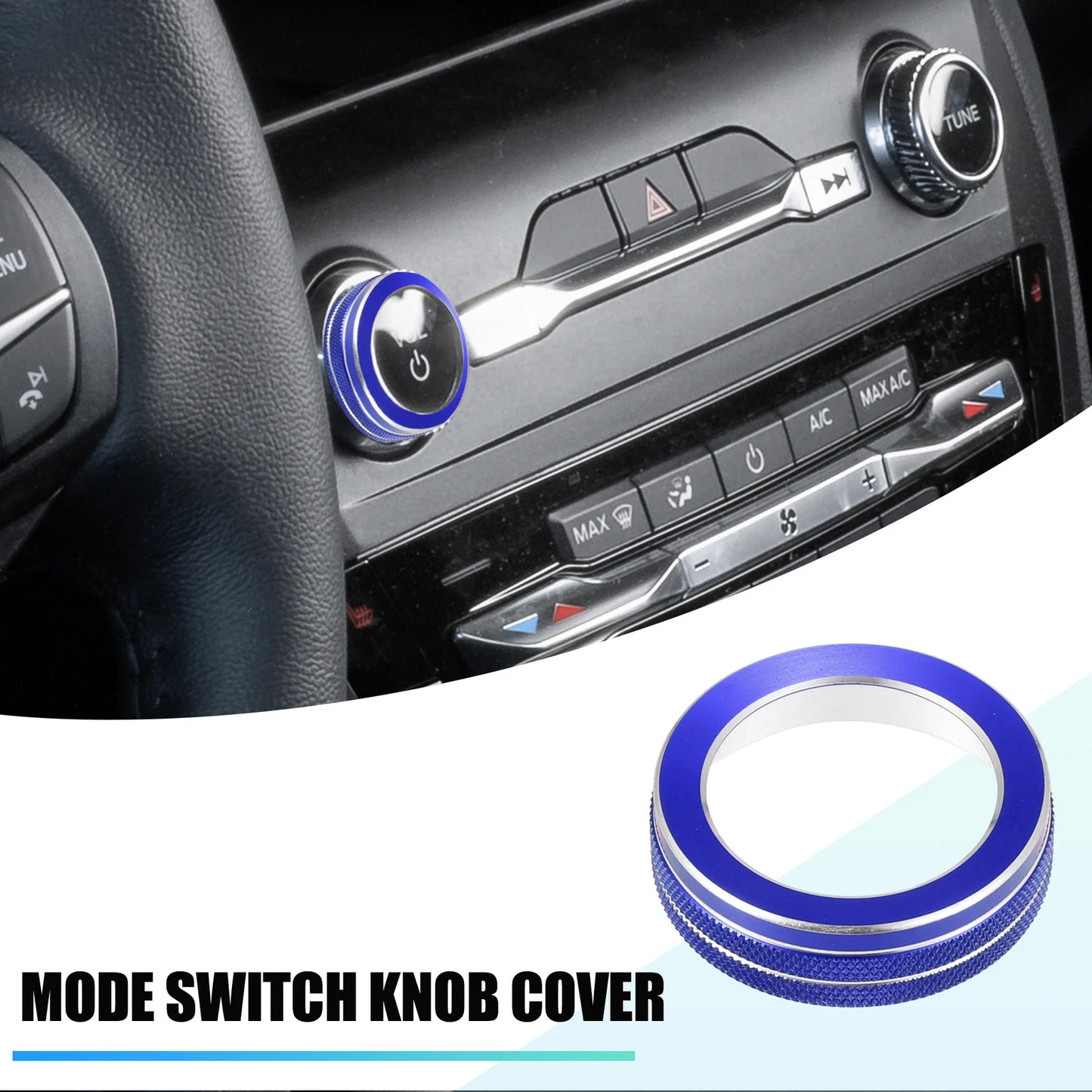 Car Mode Switch Knob Cover Trim for Ford Explorer (2020-2022) Blue Aluminum