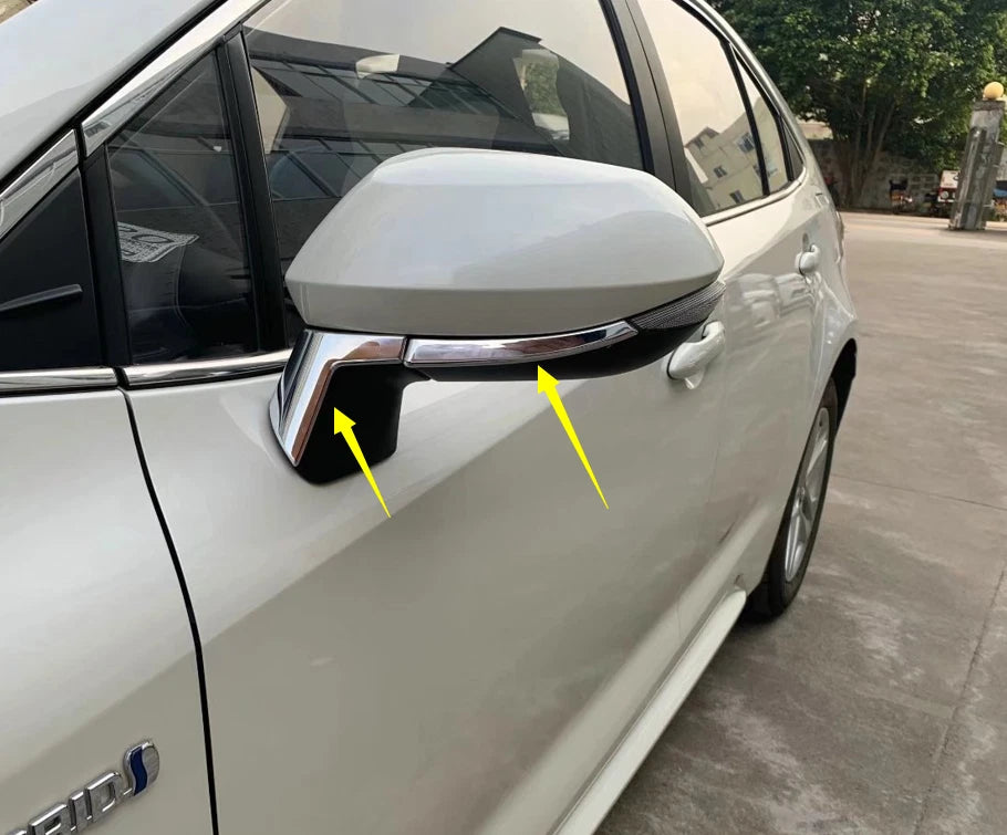 Rearview Side Cover Trim for 2019-2023 Toyota Corolla Hatchback Chrome Strips