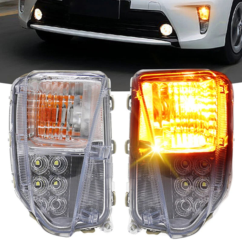 LED DRL Fog Lights for 12-15 Toyota Prius 2 x Turn Signal Lamps (2012-2015)