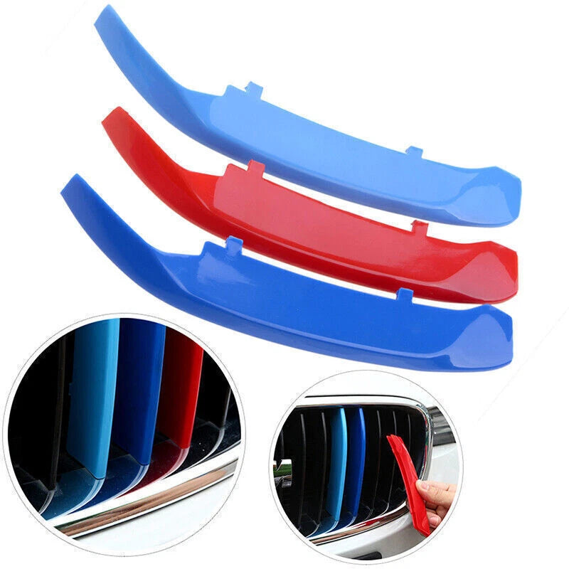3 Pcs M-Color 8 Slats Front Grill Cover Clips for BMW X1 F48 (2015-2018)
