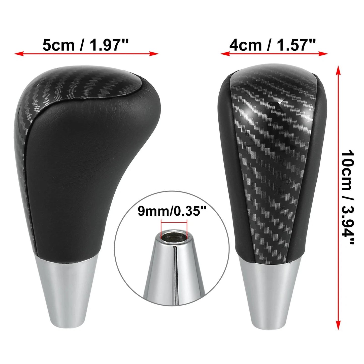 Faux Leather Gear Shift Knob for Toyota Lexus Carbon Fiber Pattern Black