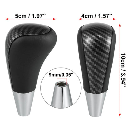 Faux Leather Gear Shift Knob for Toyota Lexus Carbon Fiber Pattern Black