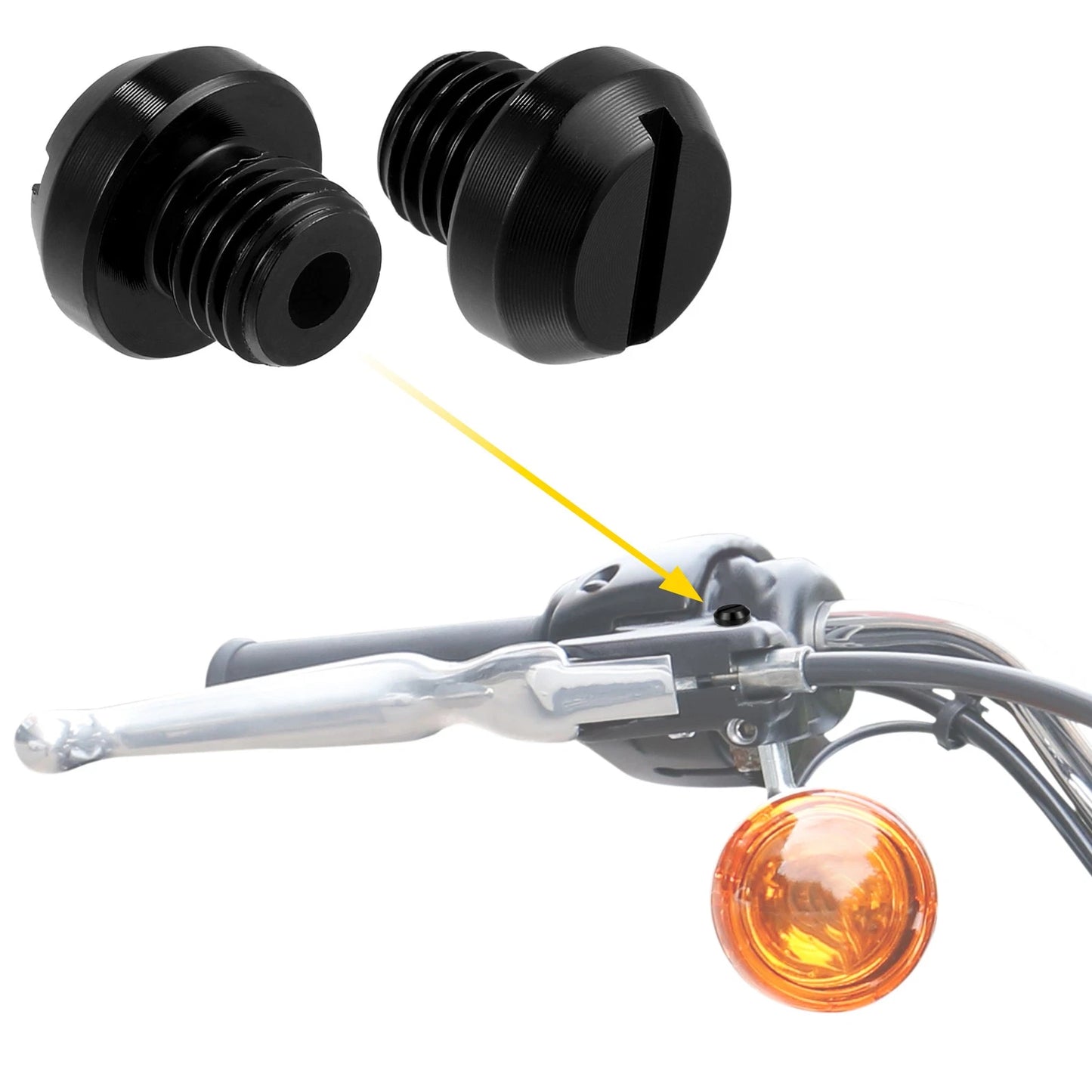 M10 Mirror Hole Plugs Screws Caps for Universal Motorcycle Negative Black
