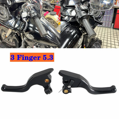 3 Finger 5.3'' Brake & Clutch Levers Set for Harley Electra Glide (2009-2023)