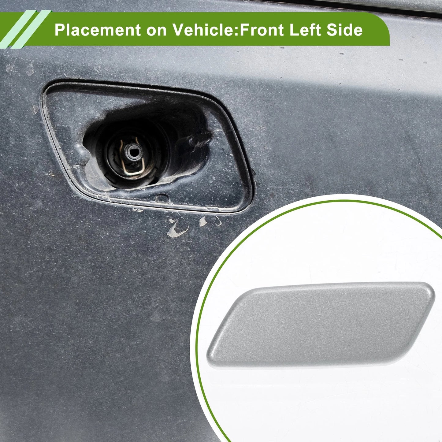 Front Left Washer Nozzle Cover for Toyota Prado (2012-2015) Silver Tone