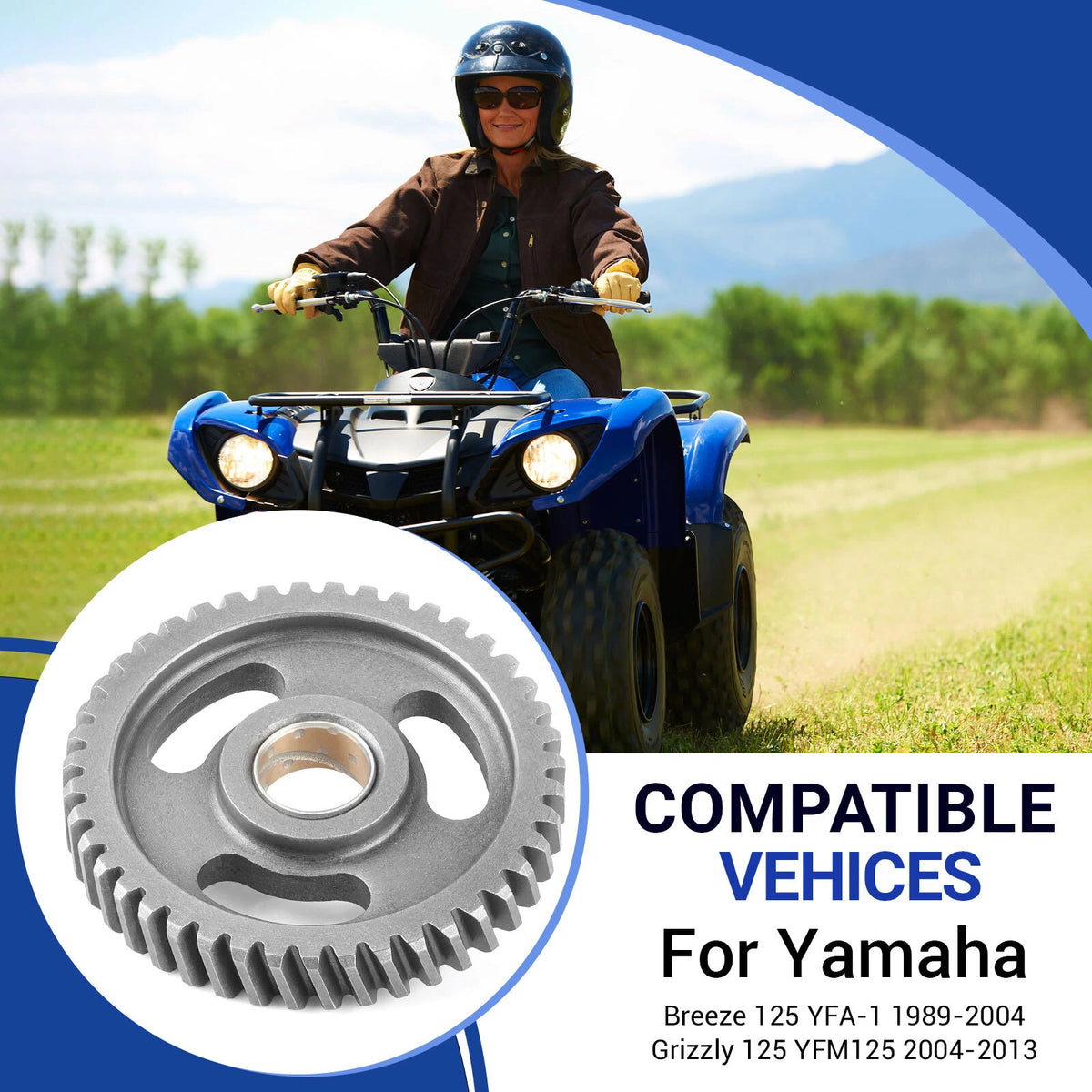 Main Transmission Primary Driven Gear for Yamaha Grizzly 125 YFM125 2004-2013