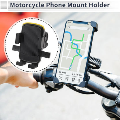 Motorcycle Phone Mount Holder for Handlebar Mount 4.7-7.2 Phones Black Yellow