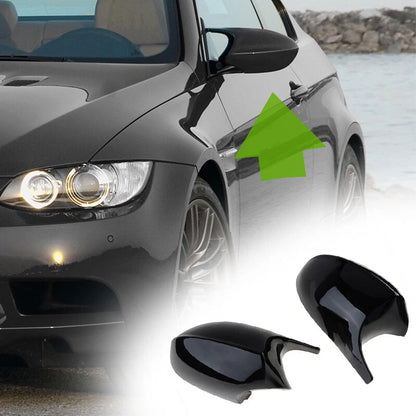 Gloss Black Side Mirror Covers for BMW E90 E93 M3 Style (2007-2013)