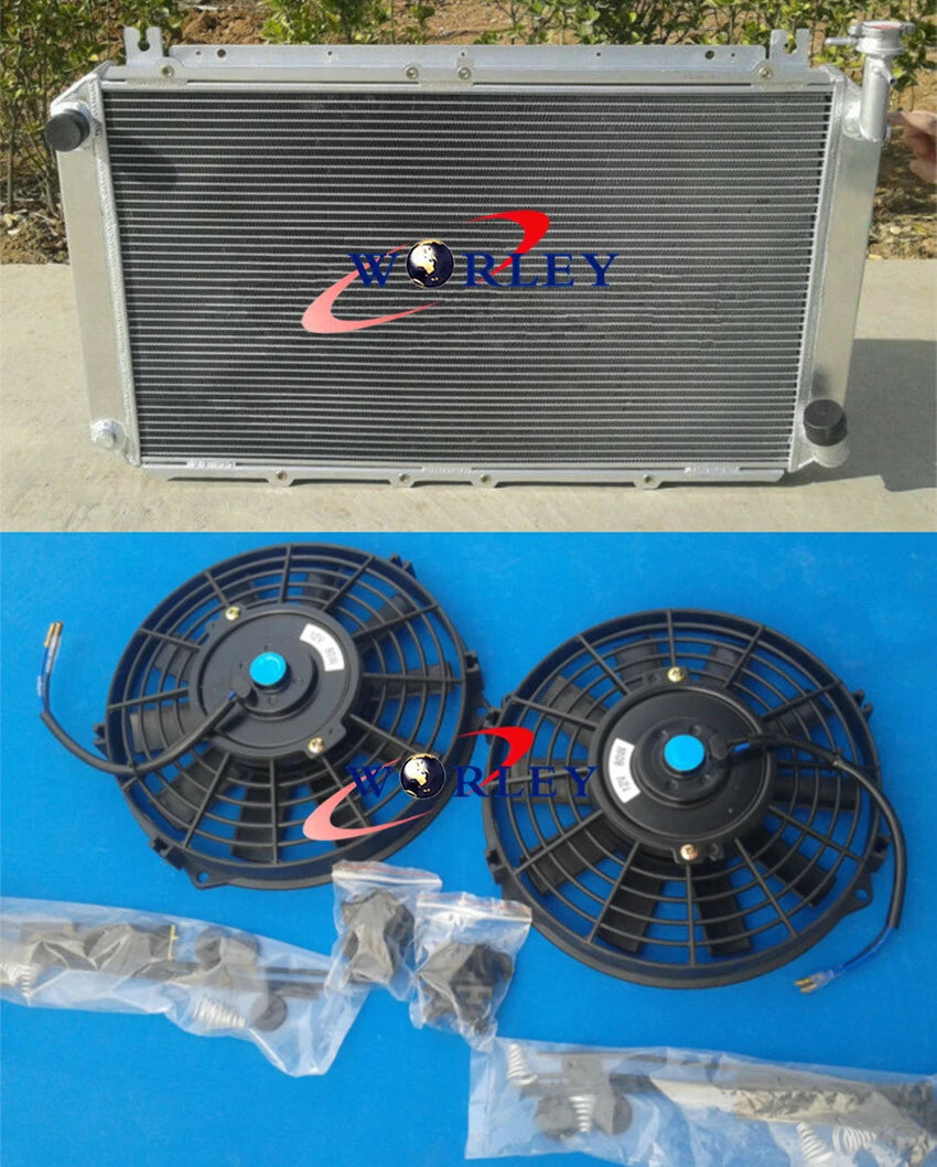 3 Row Aluminum Radiator + 2 Fans for Nissan Patrol Y60 4.2L (87-97)