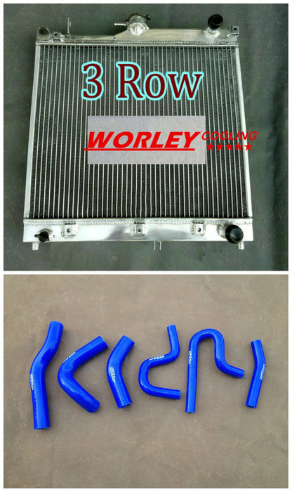 3ROW Radiator + BLUE Hose for Suzuki Jimny Samurai JB33 JB43 (1998-2023)
