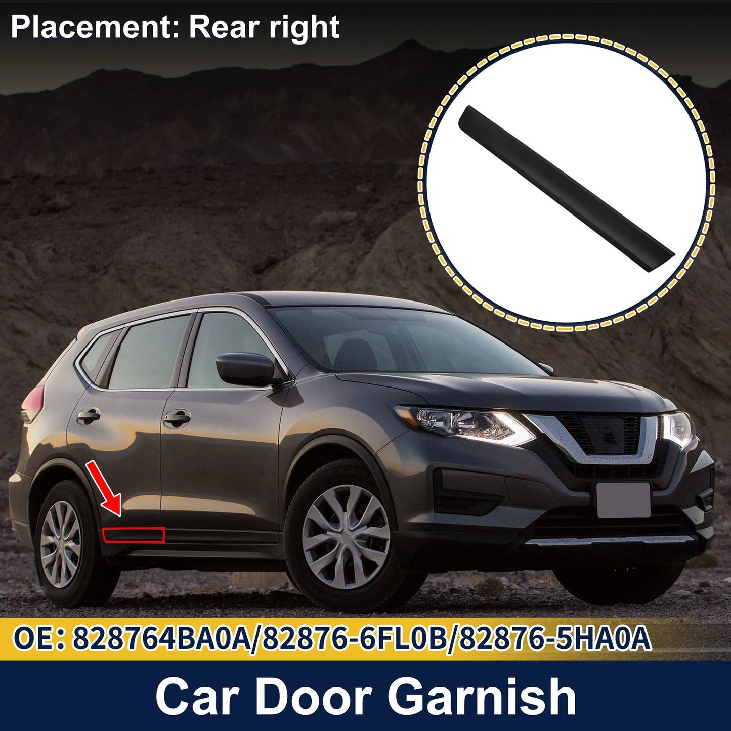 Lower Trim Rear Right for Nissan Rogue S SL SV (2014-2020)