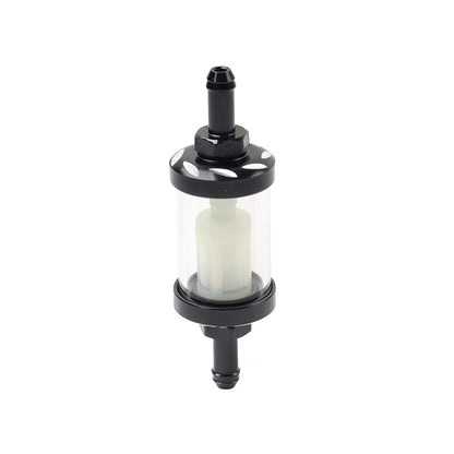 Black Universal 8MM 5/16 Inline Reusable Motorcycle Gas Fuel Filter for Bikes