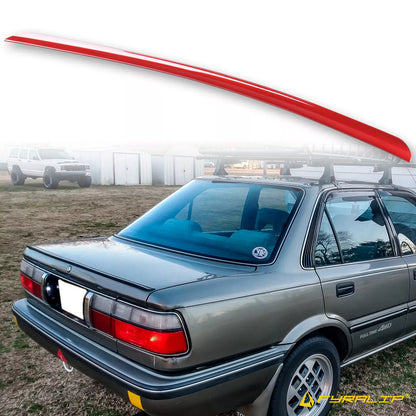3E6 Red Boot Lip Spoiler for Toyota Corolla E90 Sedan (1987-1992)