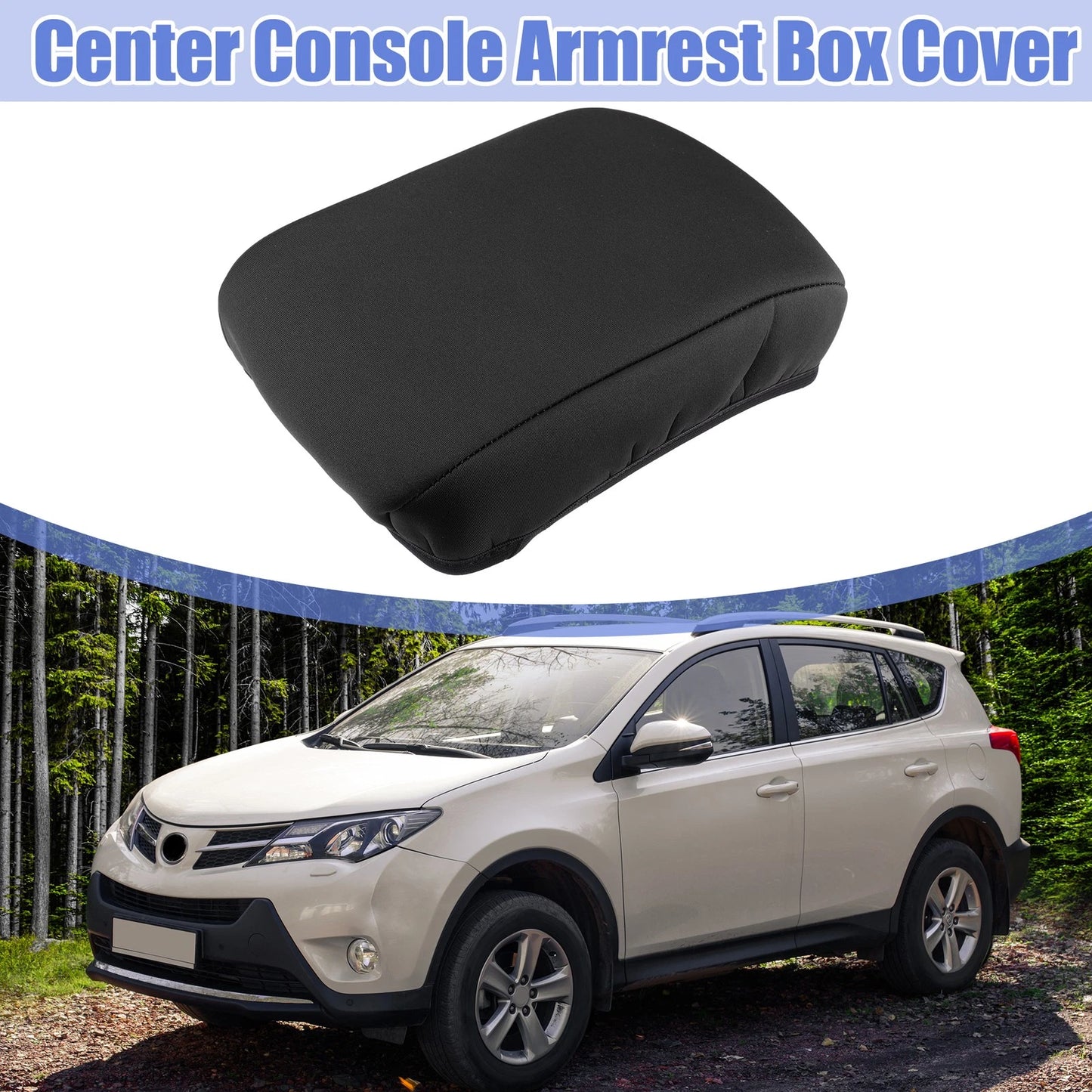 Center Console Armrest Box Cover Protector Black for Toyota RAV4 (2014–2018)