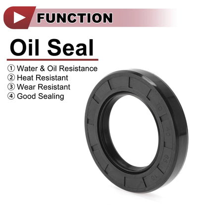 Rotary Shaft Seal 40x65x10mm Nitrile 70D Black 5 Pcs