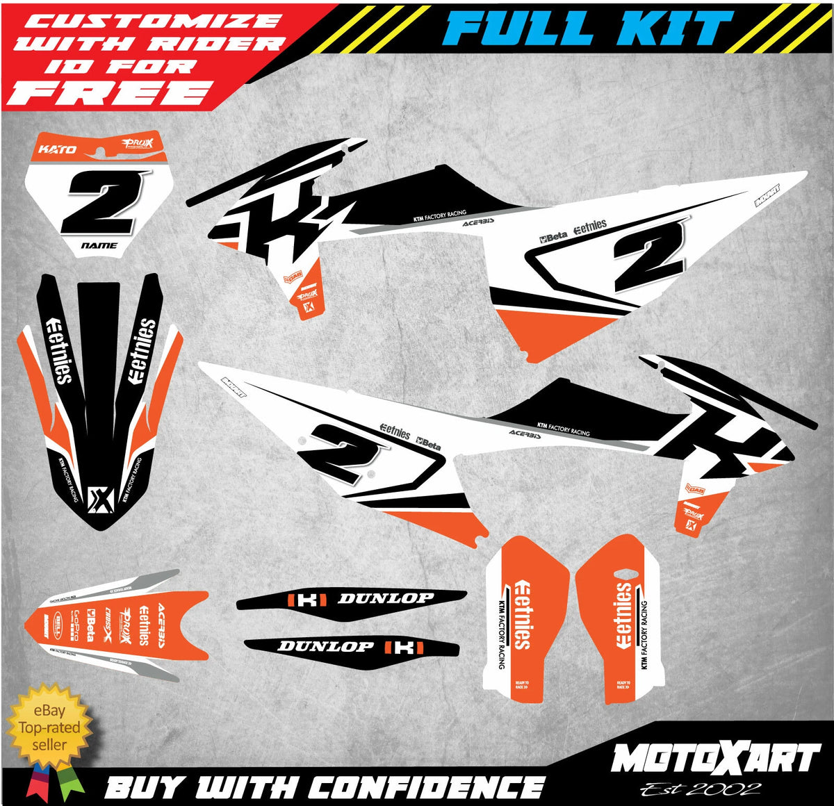 Custom Decal Kit SPRINT Stickers for KTM SX 125 150 250 (2019-2020)