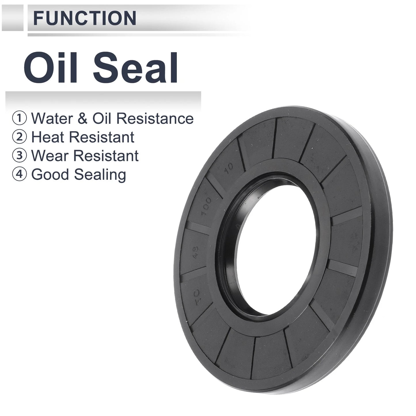 Oil Seal 48x100x10mm Nitrile 5 Pcs Seal Ring Rotary Shaft Seal for Vehicle