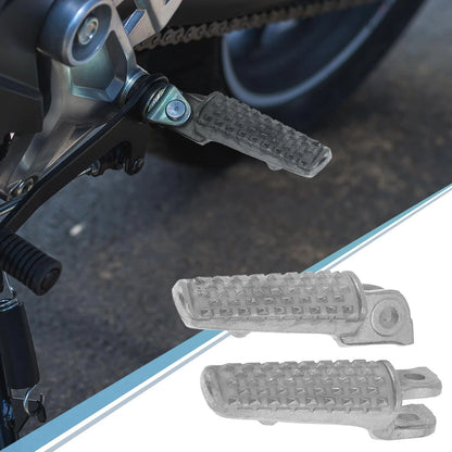 Pair 8mm Metal Footrest Footpeg Silver Tone for Honda