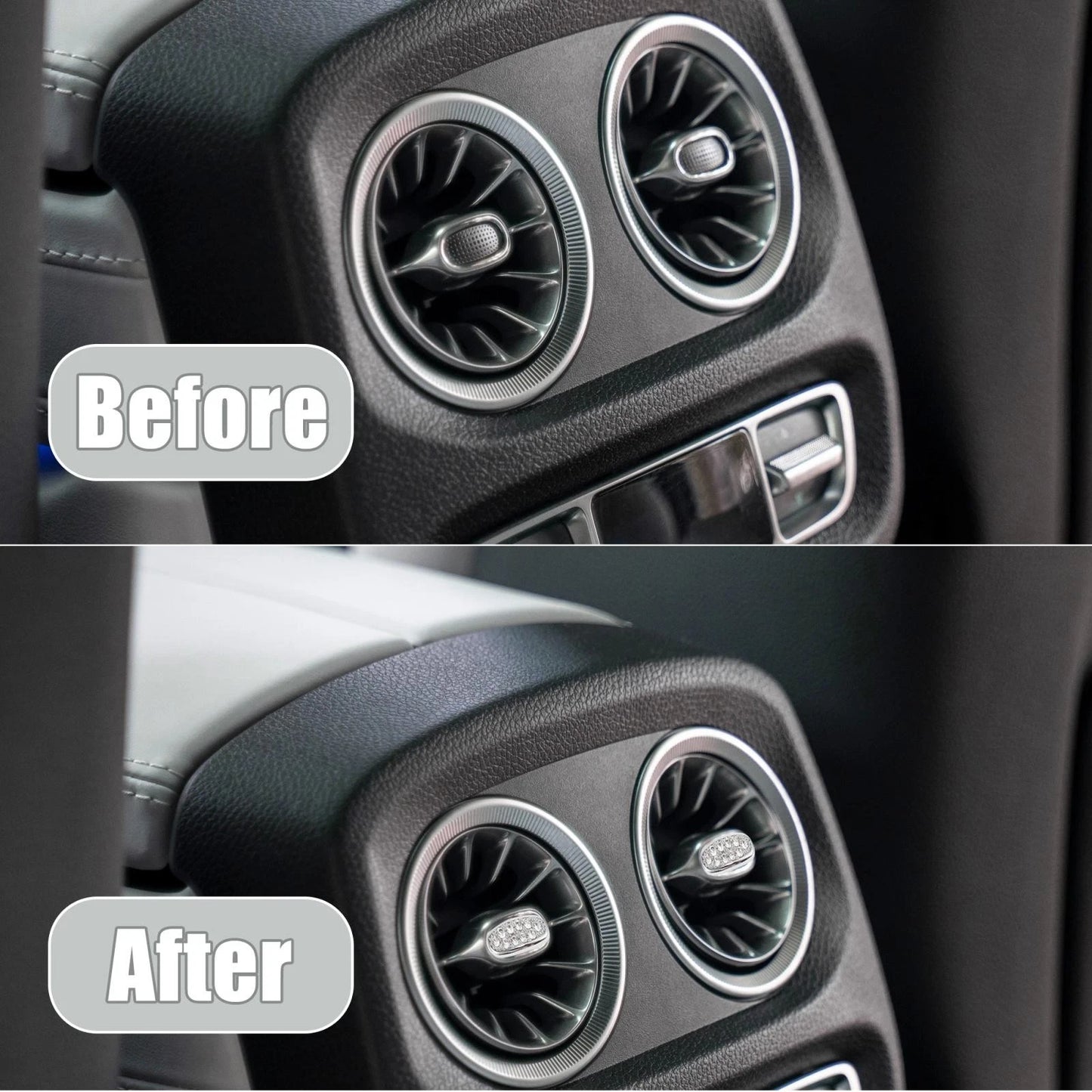 2 x Car Bling Rear Exhaust Port Knob Covers for Mercedes-Benz CLA (2019-2023)