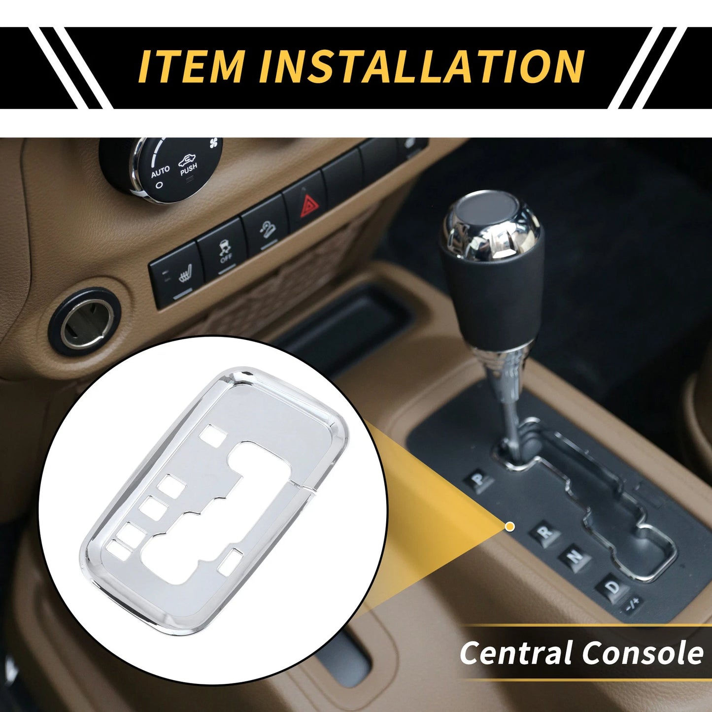 Center Console Gear Shift Frame Trim for Jeep Wrangler JK JKU (2011-2017)