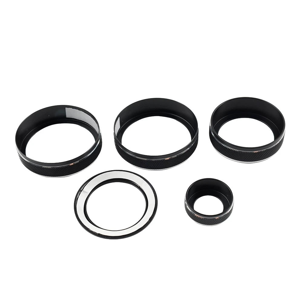 5 x Black Console Volume AC Switch Button Rings for Lexus NX250 350h (2022-2024)