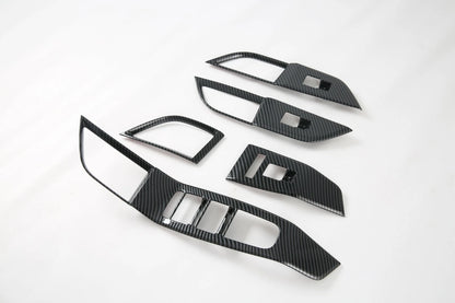 Door Window Lift Panel Switch Carbon Fiber Cover Trim for Nissan Rogue (2021-2023)